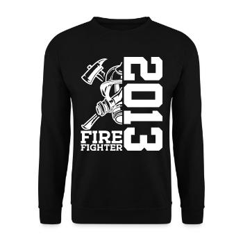 POMPIERS DU SERVICE DE POMPIERS 13E ANNIVERSAIRE 2013 - Sweat-shirt Unisexe - noir - Devant - Alina (178cm) & Michal (187cm)