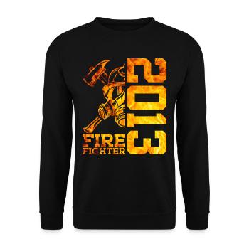 13E ANNIVERSAIRE DE LA BRIGADE DES POMPIERS 2013 - Sweat-shirt Unisexe - noir - Devant - Alina (178cm) & Michal (187cm)