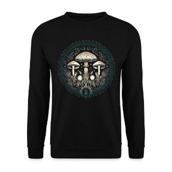 Mushrooms, Magic mushrooms, Autumn, Forest, Nature - Unisex Sweatshirt - black - Front - Alina (178cm) & Michal (187cm)