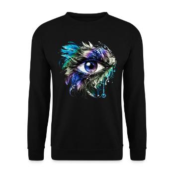 Blaues Schutz Auge Nazar Horusauge Alles sehendes - Unisex Pullover - Schwarz - Vorne - Alina (178cm) & Michal (187cm)
