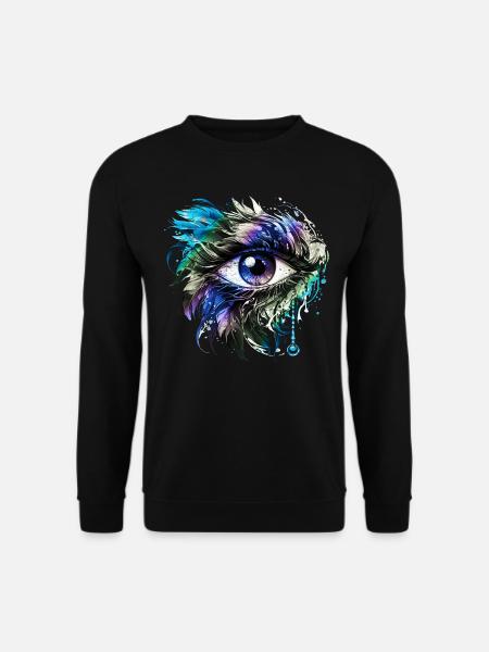 Blaues Schutz Auge Nazar Horusauge Alles sehendes - Unisex Pullover - Schwarz