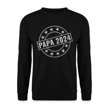 Papa 2024 - Unisex Pullover - Schwarz - Vorne - Alina (178cm) & Michal (187cm)