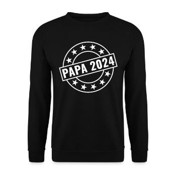 Papa 2024 - Unisex Pullover - Schwarz - Vorne - Alina (178cm) & Michal (187cm)