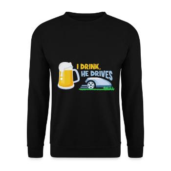 Bier und Märoboter - ein Traum - Unisex Pullover - Schwarz - Vorne - Alina (178cm) & Michal (187cm)