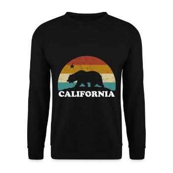 California Retro Surfer Bear Flag vintage années 70 - Sweat-shirt Unisexe - noir - Devant - Alina (178cm) & Michal (187cm)