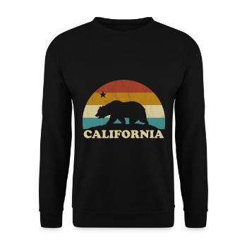 California Retro Surfer Bear Flag vintage années 70 - Sweat-shirt Unisexe - noir - Devant - Alina (178cm) & Michal (187cm)