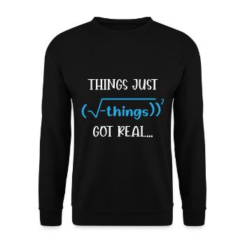 Lustig Mathematik Spruch Mathelehrer Mathesprüche - Unisex Pullover - Schwarz - Vorne - Alina (178cm) & Michal (187cm)