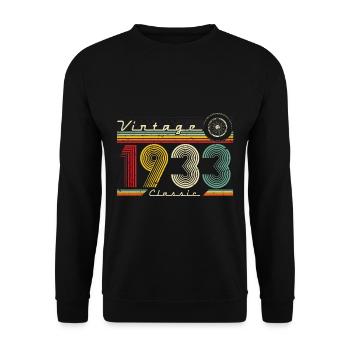Vintage original 1933 birthday man woman retro - Unisex Sweatshirt - black - Front - Alina (178cm) & Michal (187cm)