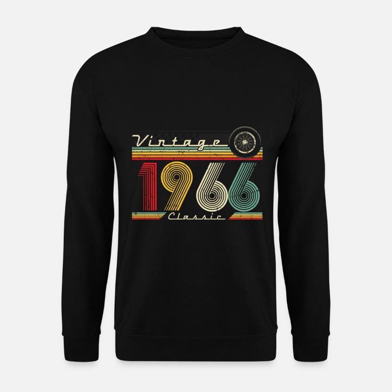 Geboren 1966 1966 Geburtstag geschenk Jahrgang - Unisex Pullover - Schwarz