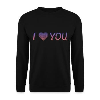 i love you - Unisex Pullover - Schwarz - Vorne - Alina (178cm) & Michal (187cm)