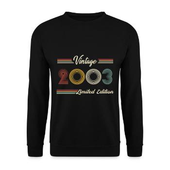 2003 Anniversaire Né En 2003 Rétro Millésime - Sweat-shirt Unisexe - noir - Devant - Alina (178cm) & Michal (187cm)