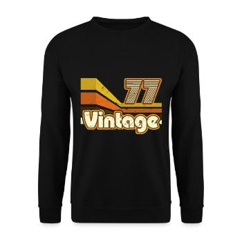 1977 Anniversaire né en 1977 Retro Vintage - Sweat-shirt Unisexe - noir - Devant - Alina (178cm) & Michal (187cm)