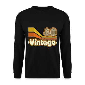 1980 Anniversaire né en 1980 Retro Vintage - Sweat-shirt Unisexe - noir - Devant - Alina (178cm) & Michal (187cm)