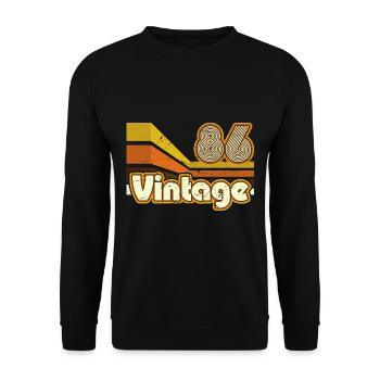 1986 Birthday born in 1986 Retro Vintage - Unisex Sweatshirt - black - Front - Alina (178cm) & Michal (187cm)