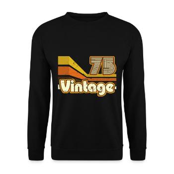 1975 Birthday born in 1975 Retro Vintage - Unisex Sweatshirt - black - Front - Alina (178cm) & Michal (187cm)