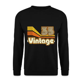 Vintage 1935 Geburtstag Retro - Unisex Pullover - Schwarz - Vorne - Alina (178cm) & Michal (187cm)