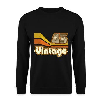 1943 Anniversaire né en 1943 Retro Vintage - Sweat-shirt Unisexe - noir - Devant - Alina (178cm) & Michal (187cm)
