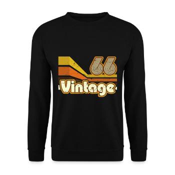 Hergestellt 1966, Geboren 1966 Geburtstag Jahrgang - Unisex Pullover - Schwarz - Vorne - Alina (178cm) & Michal (187cm)