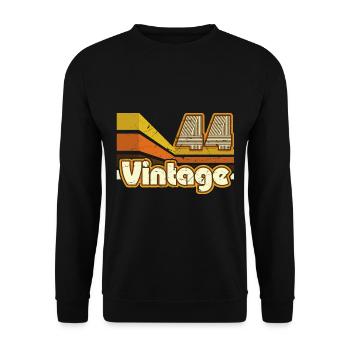 1944 Geburtstag geboren im Jahr 1944 Retro Vintage - Unisex Pullover - Schwarz - Vorne - Alina (178cm) & Michal (187cm)