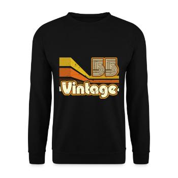 1955 Anniversaire né en 1955 Retro Vintage - Sweat-shirt Unisexe - noir - Devant - Alina (178cm) & Michal (187cm)