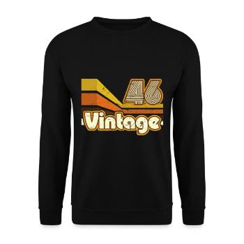 1946 Birthday born in 1946 Retro Vintage - Unisex Sweatshirt - black - Front - Alina (178cm) & Michal (187cm)