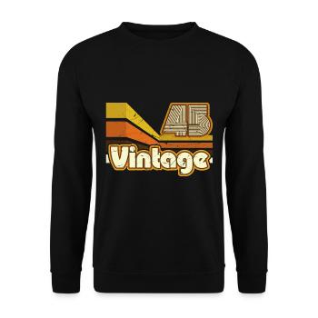 1945 Birthday born in 1945 Retro Vintage - Unisex Sweatshirt - black - Front - Alina (178cm) & Michal (187cm)
