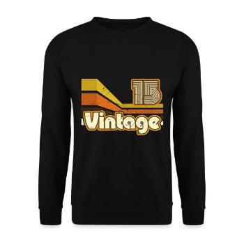 2015 Anniversaire né en 2015 Retro Vintage - Sweat-shirt Unisexe - noir - Devant - Alina (178cm) & Michal (187cm)