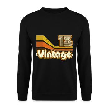 2013 Anniversaire né en 2013 Retro Vintage - Sweat-shirt Unisexe - noir - Devant - Alina (178cm) & Michal (187cm)