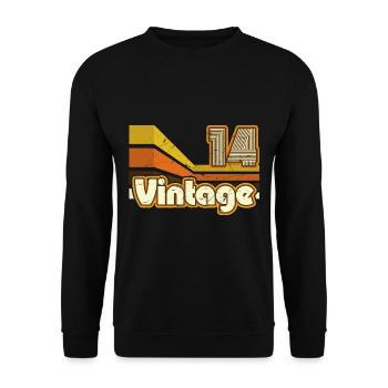 2014 Anniversaire né en 2014 Retro Vintage - Sweat-shirt Unisexe - noir - Devant - Alina (178cm) & Michal (187cm)