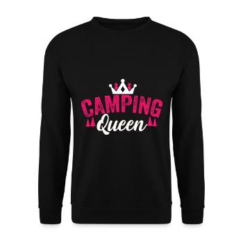 Moi assez je vais Camping Femmes Camping Queen Mä - Sweat-shirt Unisexe - noir - Devant - Alina (178cm) & Michal (187cm)