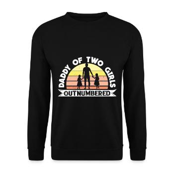 Daddy Of Two Daughters Meilleur papa - Sweat-shirt Unisexe - noir - Devant - Alina (178cm) & Michal (187cm)