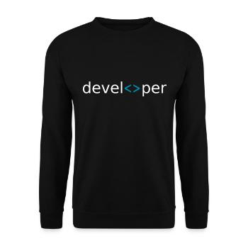 developer - Unisex Sweatshirt - black - Front - Alina (178cm) & Michal (187cm)