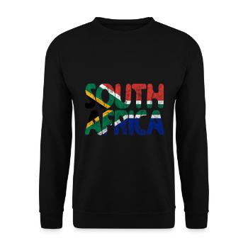 Afrique du Sud Afrique du Sud drapeau Afrique vacances voyage - Sweat-shirt Unisexe - noir - Devant - Alina (178cm) & Michal (187cm)