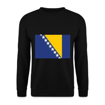 Drapeau de Bosnie-Herzégovine Armoiries - Sweat-shirt Unisexe - noir - Devant - Alina (178cm) & Michal (187cm)