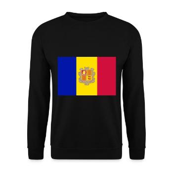 Andorra Flagge Wappen - Unisex Pullover - Schwarz - Vorne - Alina (178cm) & Michal (187cm)