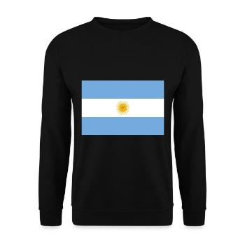Argentinien Flagge Wappen - Unisex Pullover - Schwarz - Vorne - Alina (178cm) & Michal (187cm)