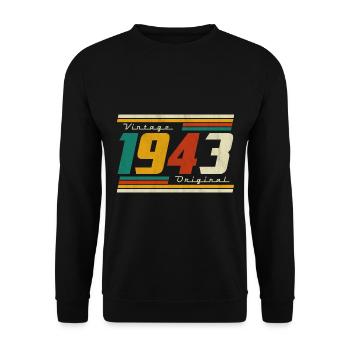 1943 Birthday Born In 1943 Retro Vintage - Unisex Sweatshirt - black - Front - Alina (178cm) & Michal (187cm)