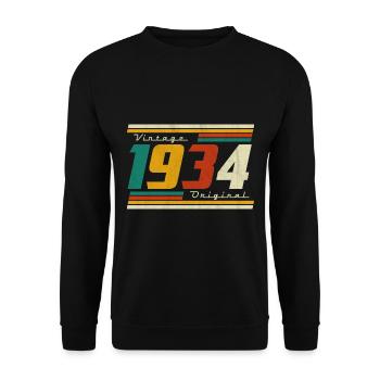 1934 vintage né anniversaire mari femme rétro - Sweat-shirt Unisexe - noir - Devant - Alina (178cm) & Michal (187cm)