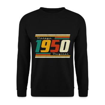 Anniversaire des années 1950 né dans les années 1950 rétro Vintage - Sweat-shirt Unisexe - noir - Devant - Alina (178cm) & Michal (187cm)