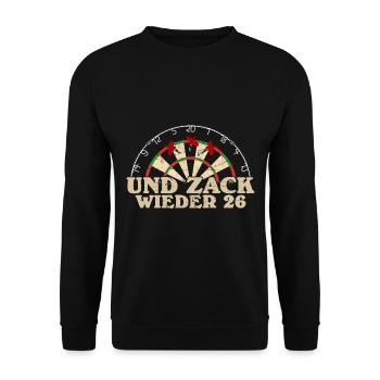 Funny Dart Saying Dartboard Dart Gift - Unisex Sweatshirt - black - Front - Alina (178cm) & Michal (187cm)