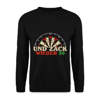 Drôle de fléchette disant jeu de fléchettes cadeau - Sweat-shirt Unisexe - noir - Devant - Alina (178cm) & Michal (187cm)