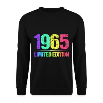 1965 Limited Edition Jahrgang 65er Retro Jahrgang - Unisex Pullover - Schwarz - Vorne - Alina (178cm) & Michal (187cm)