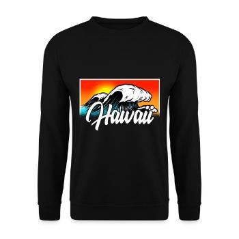 Hawaii Surfer Wellen Wellenreiten Sommer Urlaub. - Unisex Pullover - Schwarz - Vorne - Alina (178cm) & Michal (187cm)