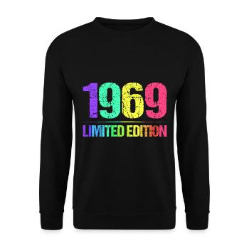 1969 Limited Edition Jahrgang 69er Retro Jahrgang - Unisex Pullover - Schwarz - Vorne - Alina (178cm) & Michal (187cm)