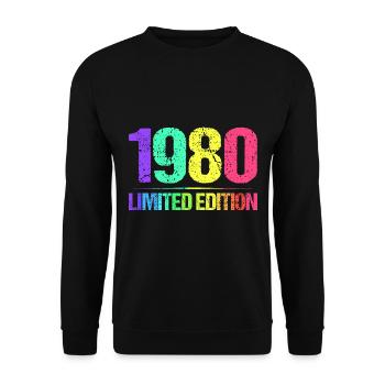 1980 Édition Limitée Vintage 80s Retro Vintage - Sweat-shirt Unisexe - noir - Devant - Alina (178cm) & Michal (187cm)
