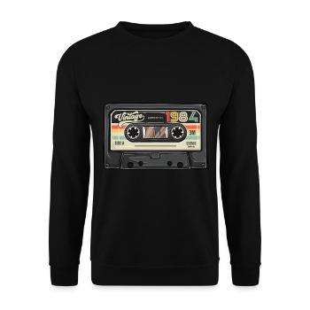 Vintage Cassette 1984 Retro Classic Birthday - Unisex Sweatshirt - black - Front - Alina (178cm) & Michal (187cm)