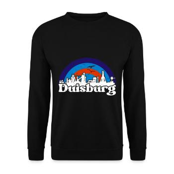 Duisburg Stadt Industrie Kohle Ruhrpott - Unisex Pullover - Schwarz - Vorne - Alina (178cm) & Michal (187cm)