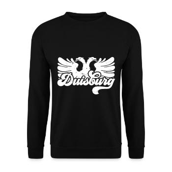 Duisburg Stadt Industrie Kohle Ruhrpott - Unisex Pullover - Schwarz - Vorne - Alina (178cm) & Michal (187cm)
