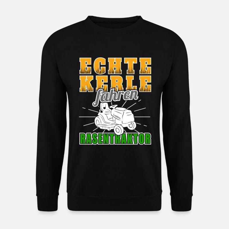 Echte Kerle fahren Rasentraktor Aufsitzmäher - Unisex Pullover - Schwarz