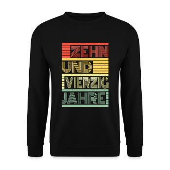 50. Geburtstag Männer Geboren 50. Jahre Geburtstag - Unisex Pullover - Schwarz - Vorne - Alina (178cm) & Michal (187cm)